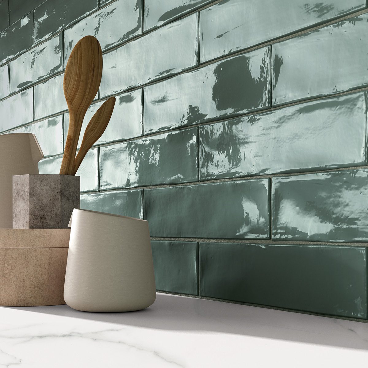 3x12 Contour Sage Subway Glossy - Image 3