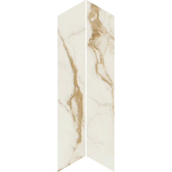 4x21 Majesta Chevron Calacatta Oro Matte