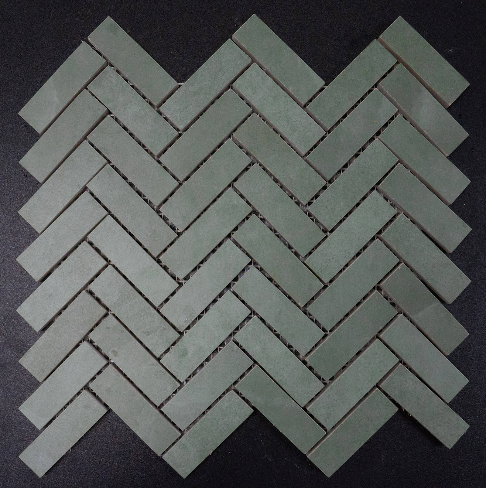 1x3 Celestra Celadon Herringbone Matte